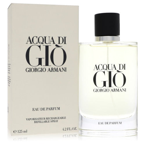 Acqua Di Gio by Giorgio ArmaniEau De Parfum Refillable Spray 4.2 oz 4.2 oz / 125 ml / Alcohol, Amber, Woody, Aldehyde, Oils Men