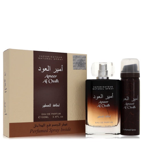 Ameer Al Oudh by LattafaGift Set -- 3.4 oz Eau De Parfum Spray + 1.7 oz Perfumed Spray -- / -- / Alcohol, Amber, Woody, Aldehyde, Oils Men