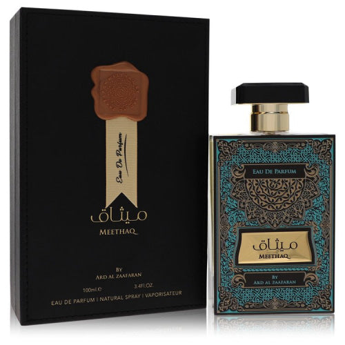 Ard Al Zaafaran Meethaq by Al ZaafaranEau De Parfum Spray (Unisex) 3.4 oz 3.4 oz / 100 ml / Alcohol, Amber, Woody, Aldehyde, Oils Unisex