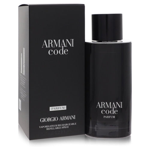Armani Code by Giorgio ArmaniParfum Spray Relillable 4.2 oz 4.2 oz / 125 ml / Alcohol, Amber, Woody, Aldehyde, Oils Men