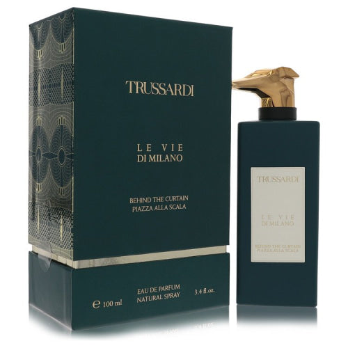 Behind The Curtain Plazza Alla Scala by TrussardiEau De Parfum Spray (Unisex) 3.4 oz 3.4 oz / 100 ml / Alcohol, Amber, Woody, Aldehyde,