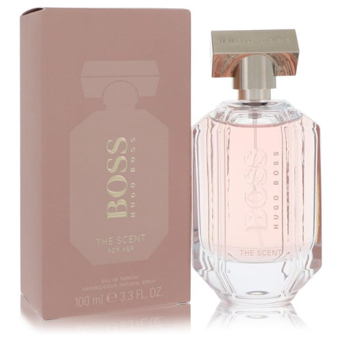 Boss The Scent by Hugo BossEau De Parfum Spray 3.3 oz 3.3 oz / 100 ml / Alcohol, Amber, Woody, Aldehyde, Oils Women