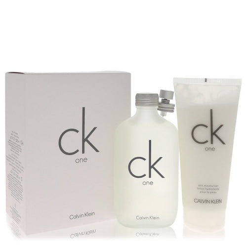 Ck One by Calvin KleinGift Set -- 6.7 oz Eau De Toilette Spray + 6.7 oz Body Moisturizer 8 oz / 240 ml / Alcohol, Amber, Woody, Aldehyde,