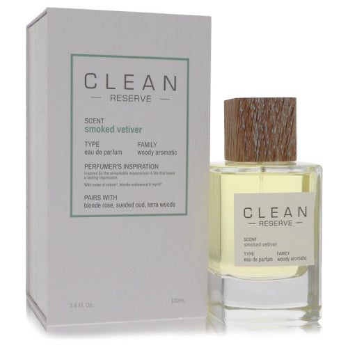Clean Smoked Vetiver by CleanEau De Parfum Spray 3.4 oz 3.4 oz / 100 ml / Alcohol, Amber, Woody, Aldehyde, Oils Women
