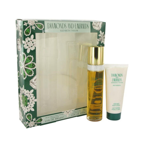 DIAMONDS & EMERALDS by Elizabeth Taylor Gift Set -- 3.3 oz Eau De Toilette Spray + 3.3 oz Body Lotion Body Lotion