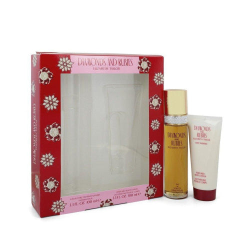DIAMONDS & RUBIES by Elizabeth Taylor Gift Set -- 3.3 oz Eau De Toilette Spray + 3.3 oz Body Lotion Body Lotion