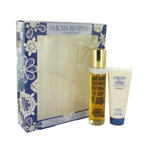 DIAMONDS & SAPHIRES by Elizabeth Taylor Gift Set -- 3.3 oz Eau De Toilette Spray + 3.3 oz Body Lotion Body Lotion