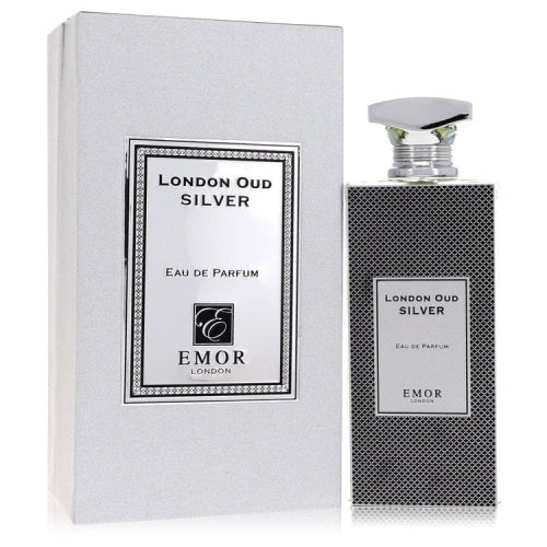 Emor London Oud Silver by Emor LondonEau De Parfum Spray (Unisex) 4.2 oz 4.2 oz / 125 ml / Alcohol, Amber, Woody, Aldehyde, Oils Unisex