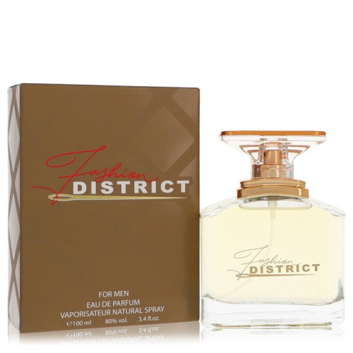 Fashion District by Fashion DistrictEau De Parfum Spray 3.4 oz 3.4 oz / 100 ml / Alcohol, Amber, Woody, Aldehyde, Oils Men