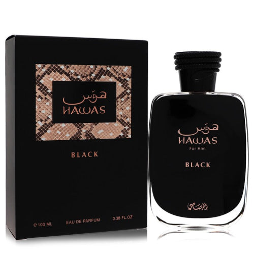 Hawas Black by RasasiEau De Parfum Spray 3.3 oz 3.3 oz / 100 ml / Alcohol, Amber, Woody, Aldehyde, Oils Men