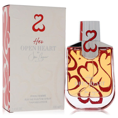 Her Open Heart by Jane SeymourEau De Parfum Spray with Free Jewelry Roll 3.4 oz 3.4 oz / 100 ml / Alcohol, Amber, Woody, Aldehyde, Oils