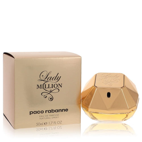 Lady Million by Paco RabanneEau De Parfum Spray 1.7 oz 1.7 oz / 50 ml / Alcohol, Amber, Woody, Aldehyde, Oils Women