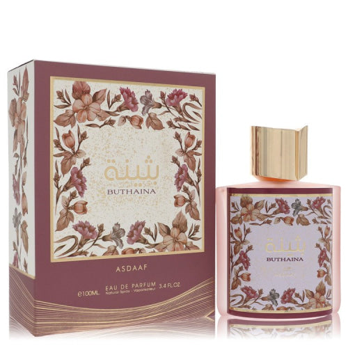 Lattafa Asdaaf Buthaina by LattafaEau De Parfum Spray (Unisex) 3.4 oz 3.4 oz / 100 ml / Alcohol, Amber, Woody, Aldehyde, Oils Unisex