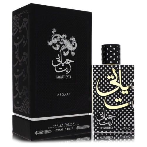 Lattafa Asdaaf Hayaati Enta by LattafaEau De Parfum Spray (Unisex) 3.4 oz 3.4 oz / 100 ml / Alcohol, Amber, Woody, Aldehyde, Oils Unisex