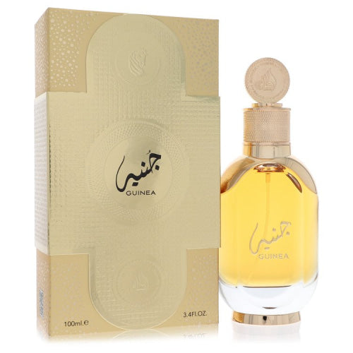 Lattafa Guinea by LattafaEau De Parfum Spray (Unisex) 3.4 oz 3.4 oz / 100 ml / Alcohol, Amber, Woody, Aldehyde, Oils Unisex