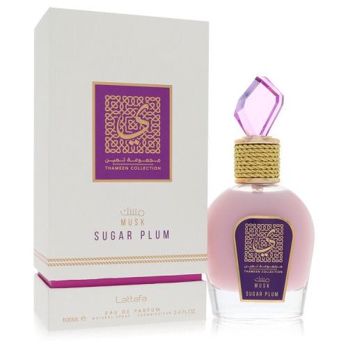 Lattafa Musk Sugar Plum by LattafaEau De Parfum Spray (Unisex) 3.4 oz 3.4 oz / 100 ml / Alcohol, Amber, Woody, Aldehyde, Oils Unisex