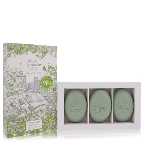Lily of the Valley (Woods of Windsor) by Woods of WindsorThree 2.1 oz Luxury Soaps 2.1 oz 2.1 oz / 62 ml / Alcohol, Amber, Woody, Aldehyde,