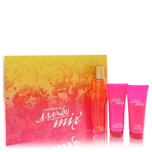 Mambo Mix by Liz ClaiborneGift Set -- 3.4 oz Eau De Parfum Spray + 3.4 oz Body Lotion + 3.4 oz Shower Gel 3.4 oz / 100 ml / Alcohol, Amber,