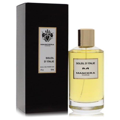 Mancera Soleil D’Italie by ManceraEau De Parfum Spray (Unisex) 4 oz 4 oz / 120 ml / Alcohol, Amber, Woody, Aldehyde, Oils Unisex