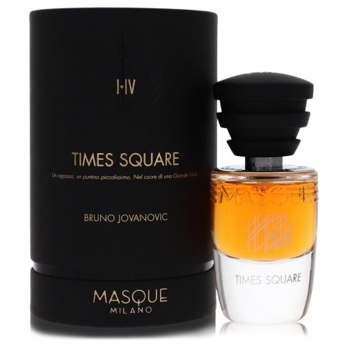 Masque Milano Times Square by Masque MilanoEau De Parfum Spray (Unisex) 1.18 oz 1.18 oz / 35 ml / Alcohol, Amber, Woody, Aldehyde, Oils