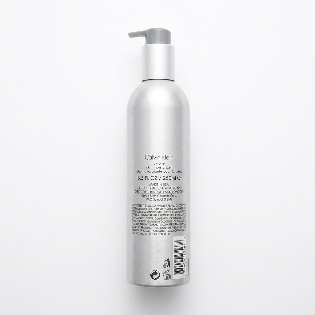 Body Lotion Bottle — Flat Lay - Back | Generated by Modelize