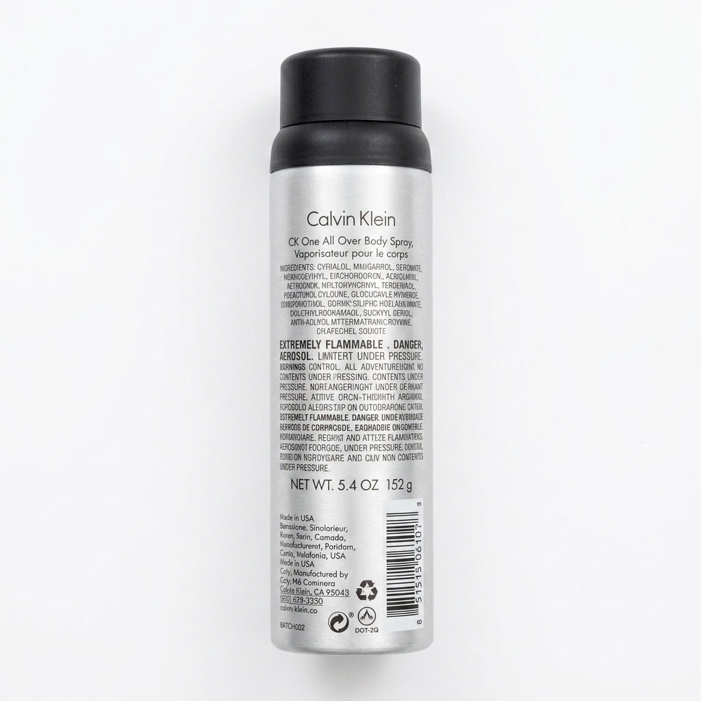 body spray canister — Flat Lay - Back | Generated by Modelize
