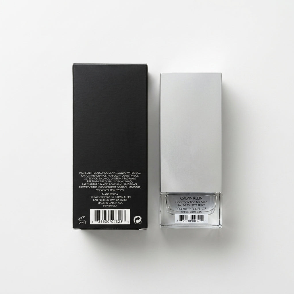 Men's Fragrance — Flat Lay - Back | Generated by Modelize