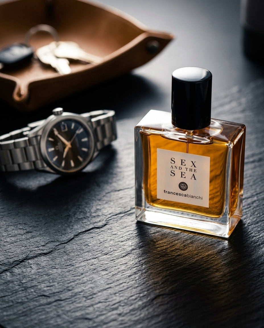 Extrait de Parfum — Masculine Vanity Lifestyle | Generated by Modelize