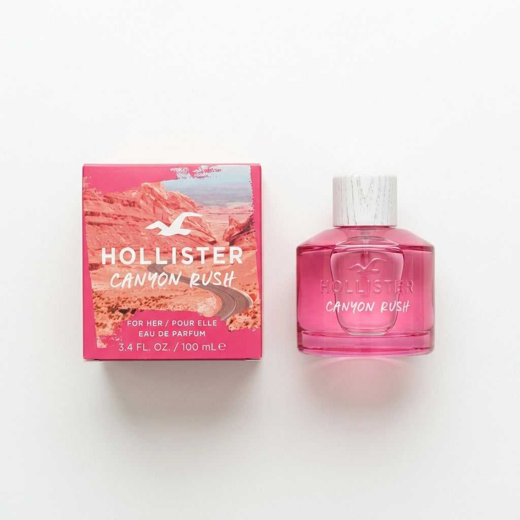Fragrance bottle and packaging — Flat Lay - Front | Generated by Modelize