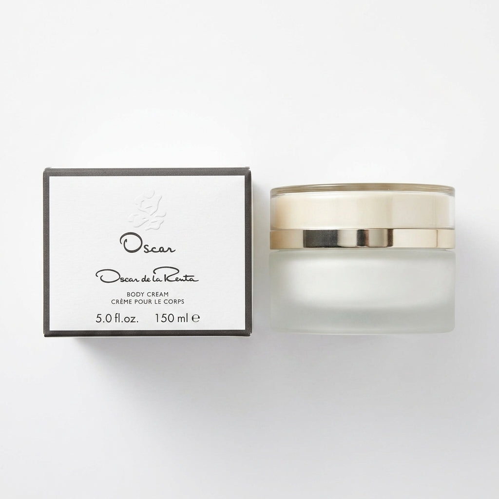 Luxury body cream and retail packaging — Flat Lay - Front | Generated by Modelize