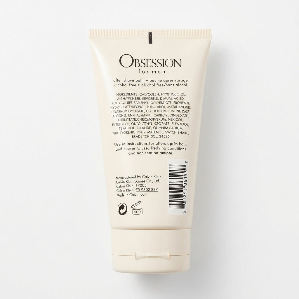 After shave balm tube — Flat Lay - Back | Generated by Modelize