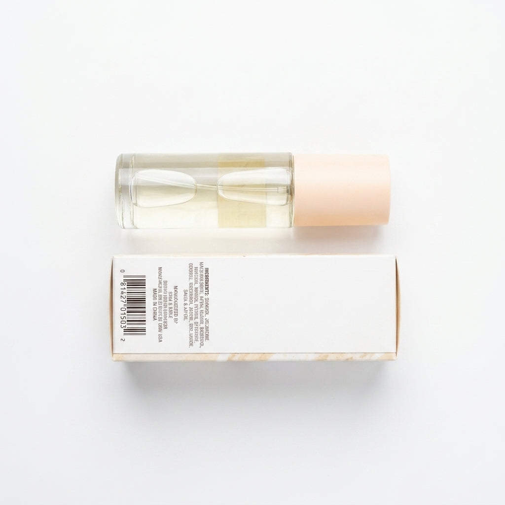 Cologne Spray and Packaging — Flat Lay - Back | Generated by Modelize