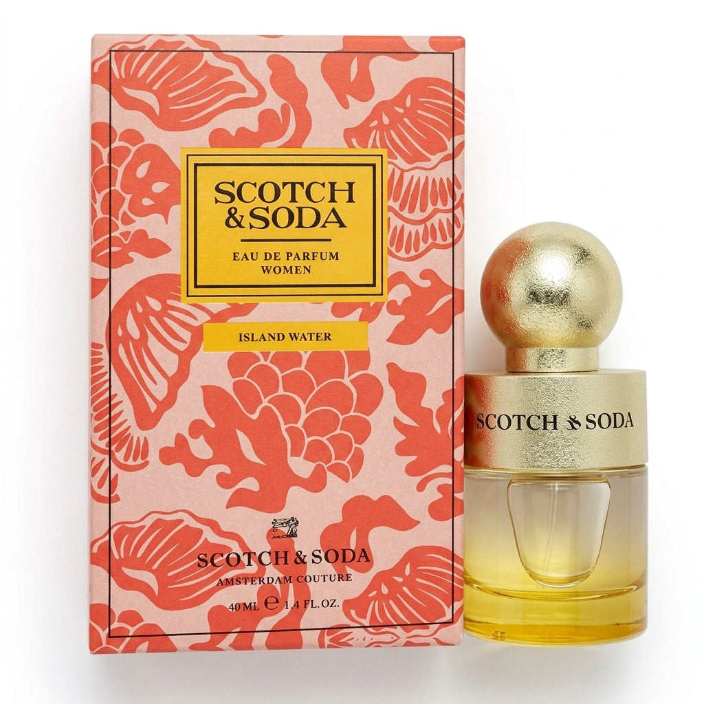 Eau De Parfum and Packaging — Flat Lay - Front | Generated by Modelize