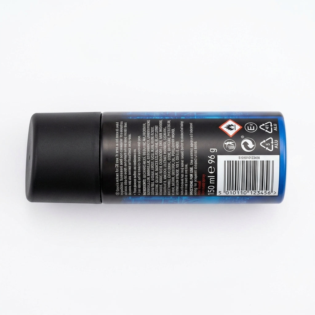 Deodorant Body Spray — Flat Lay - Back | Generated by Modelize