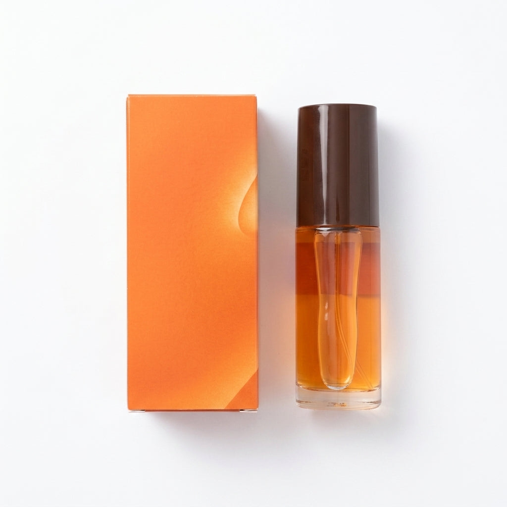 Cologne Spray and Packaging Box — Flat Lay - Back | Generated by Modelize