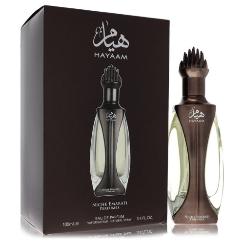 Niche Emarati Hayaam by LattafaEau De Parfum Spray (Unisex) 3.4 oz 3.4 oz / 100 ml / Alcohol, Amber, Woody, Aldehyde, Oils Unisex