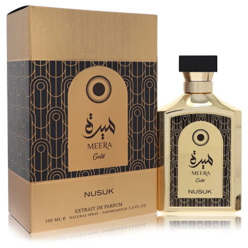 Nusuk Meera Gold by NusukExtrait De Parfum Spray (Unisex) 3.4 oz 3.4 oz / 100 ml / Alcohol, Amber, Woody, Aldehyde, Oils Unisex