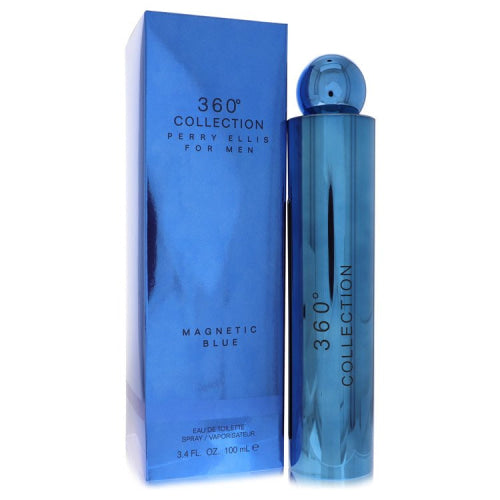 Perry Ellis 360 Collection Magnetic Blue by Perry EllisEau De Toilette Spray 3.4 oz 3.4 oz / 100 ml / Alcohol, Amber, Woody, Aldehyde, Oils