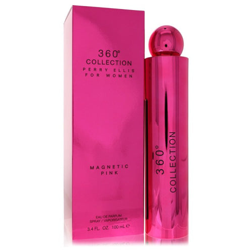 Perry Ellis 360 Collection Magnetic Pink by Perry EllisEau De Parfum Spray 3.4 oz 3.4 oz / 100 ml / Alcohol, Amber, Woody, Aldehyde, Oils