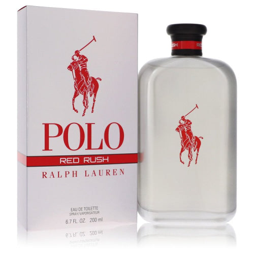 Polo Red Rush by Ralph LaurenEau De Toilette Spray 6.7 oz 6.7 oz / 200 ml / Alcohol, Amber, Woody, Aldehyde, Oils Men