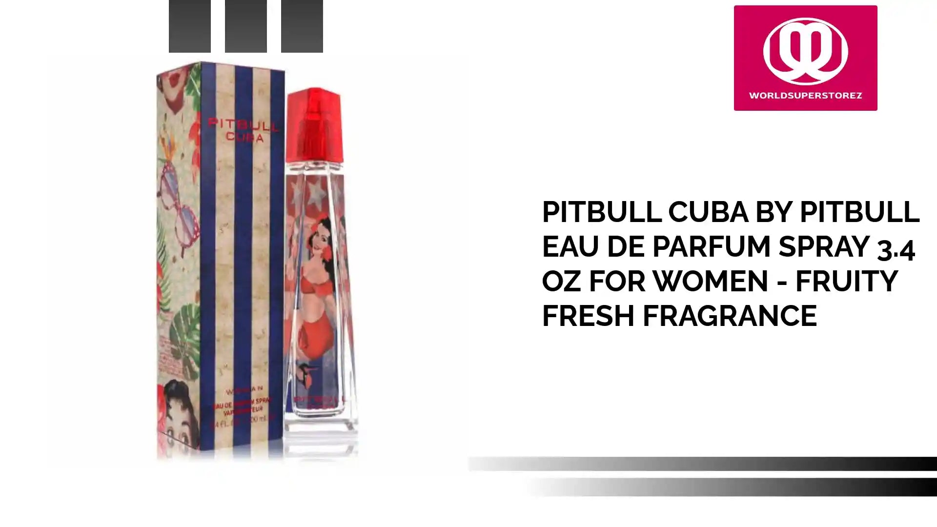 Pitbull Cuba by Pitbull Eau De Parfum Spray 3.4 oz for Women - Fruity Fresh Fragrance by@Outfy