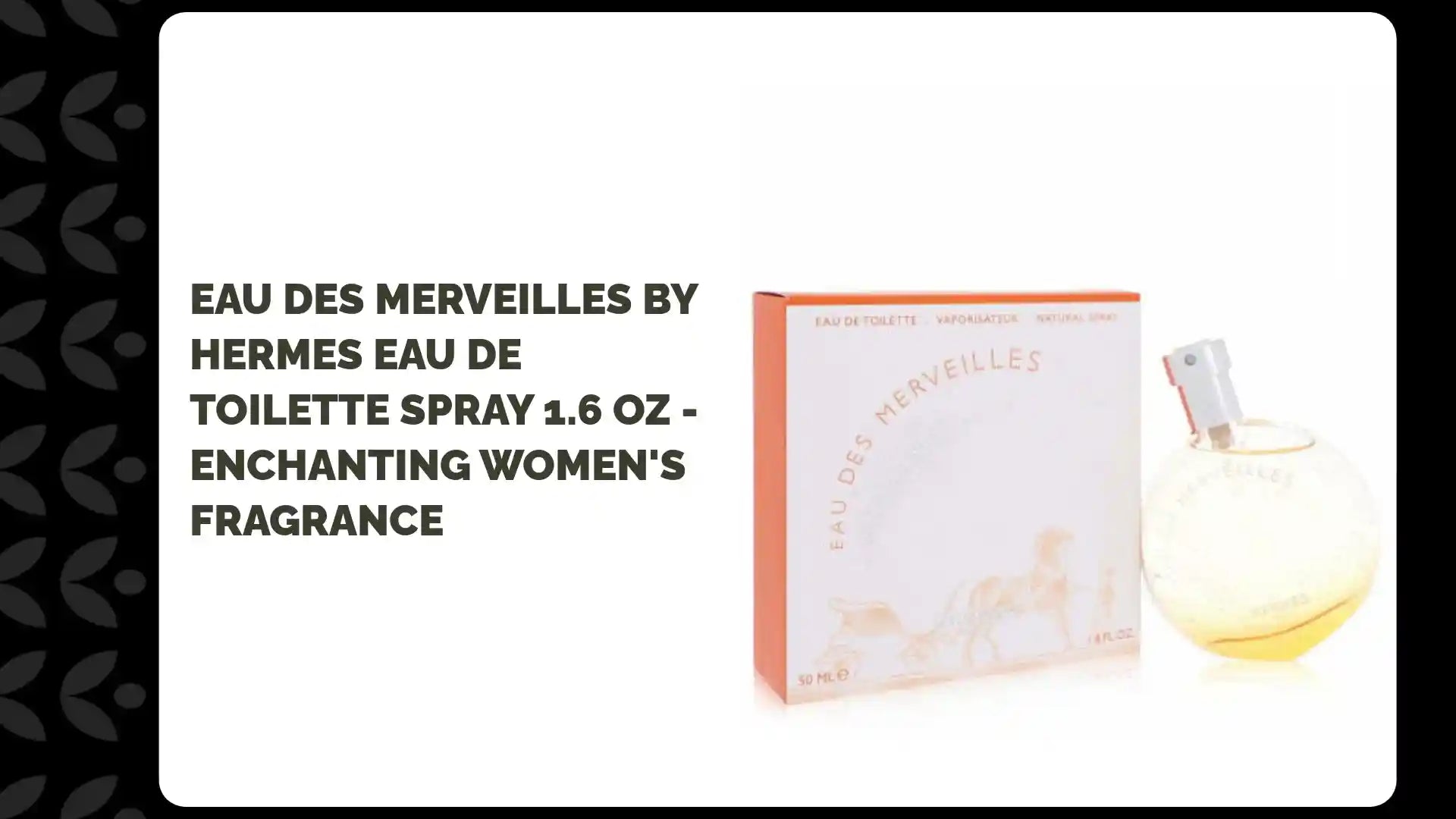 Eau Des Merveilles by Hermes Eau De Toilette Spray 1.6 oz - Enchanting Women's Fragrance by@Outfy