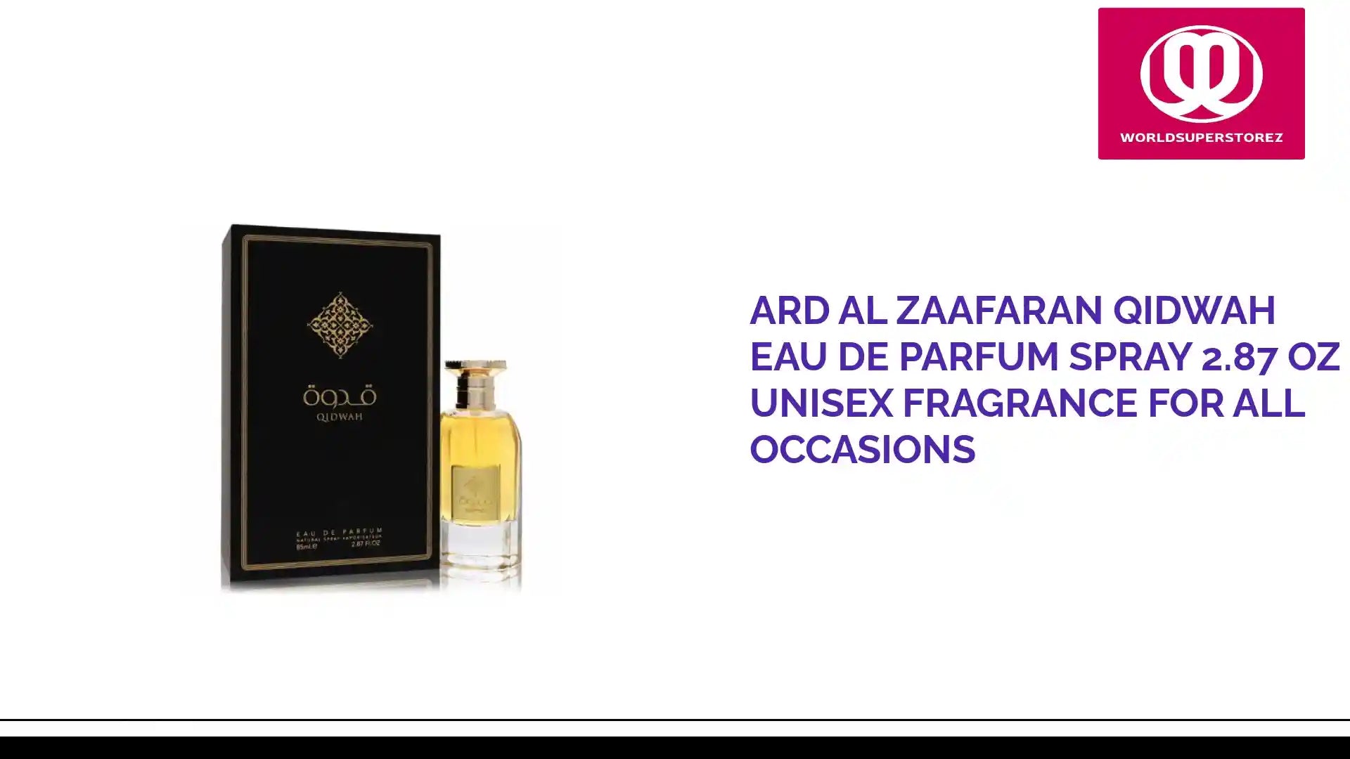 Ard Al Zaafaran Qidwah Eau De Parfum Spray 2.87 oz Unisex Fragrance for All Occasions by@Outfy
