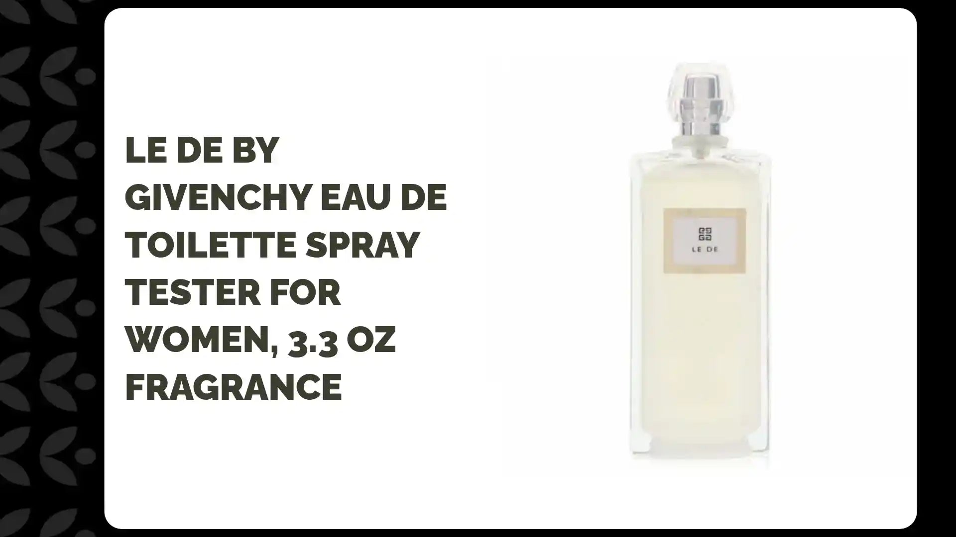 Le De by Givenchy Eau De Toilette Spray Tester for Women, 3.3 oz Fragrance by@Outfy