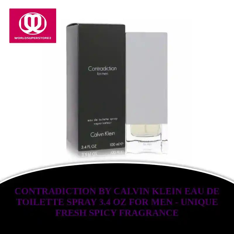 Contradiction by Calvin Klein Eau De Toilette Spray 3.4 oz for Men - Unique Fresh Spicy Fragrance by@Outfy