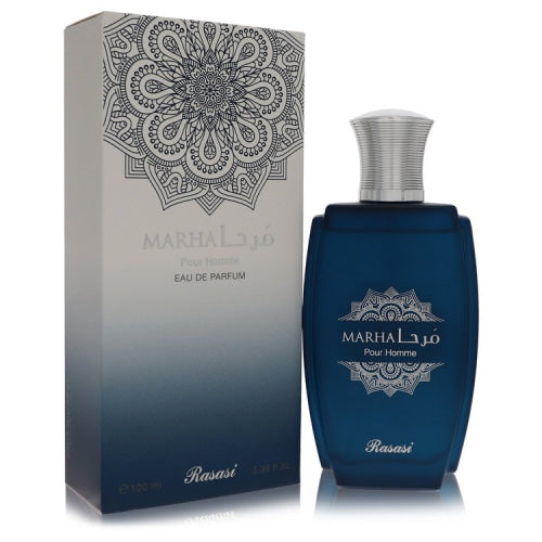 Rasasi Marha by RasasiEau De Parfum Spray 3.38 oz 3.38 oz / 100 ml / Alcohol, Amber, Woody, Aldehyde, Oils Men