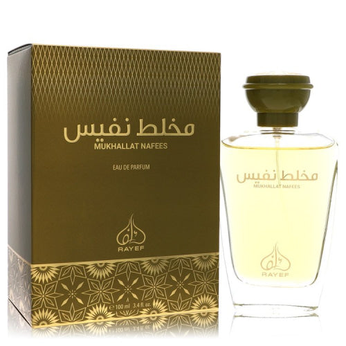 Rayef Mukhallat Nafees by RayefEau De Parfum Spray 3.4 oz 3.4 oz / 100 ml / Alcohol, Amber, Woody, Aldehyde, Oils Women