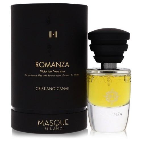 Romanza by Masque MilanoEau De Parfum Spray (Unisex) 1.18 oz 1.18 oz / 35 ml / Alcohol, Amber, Woody, Aldehyde, Oils Unisex