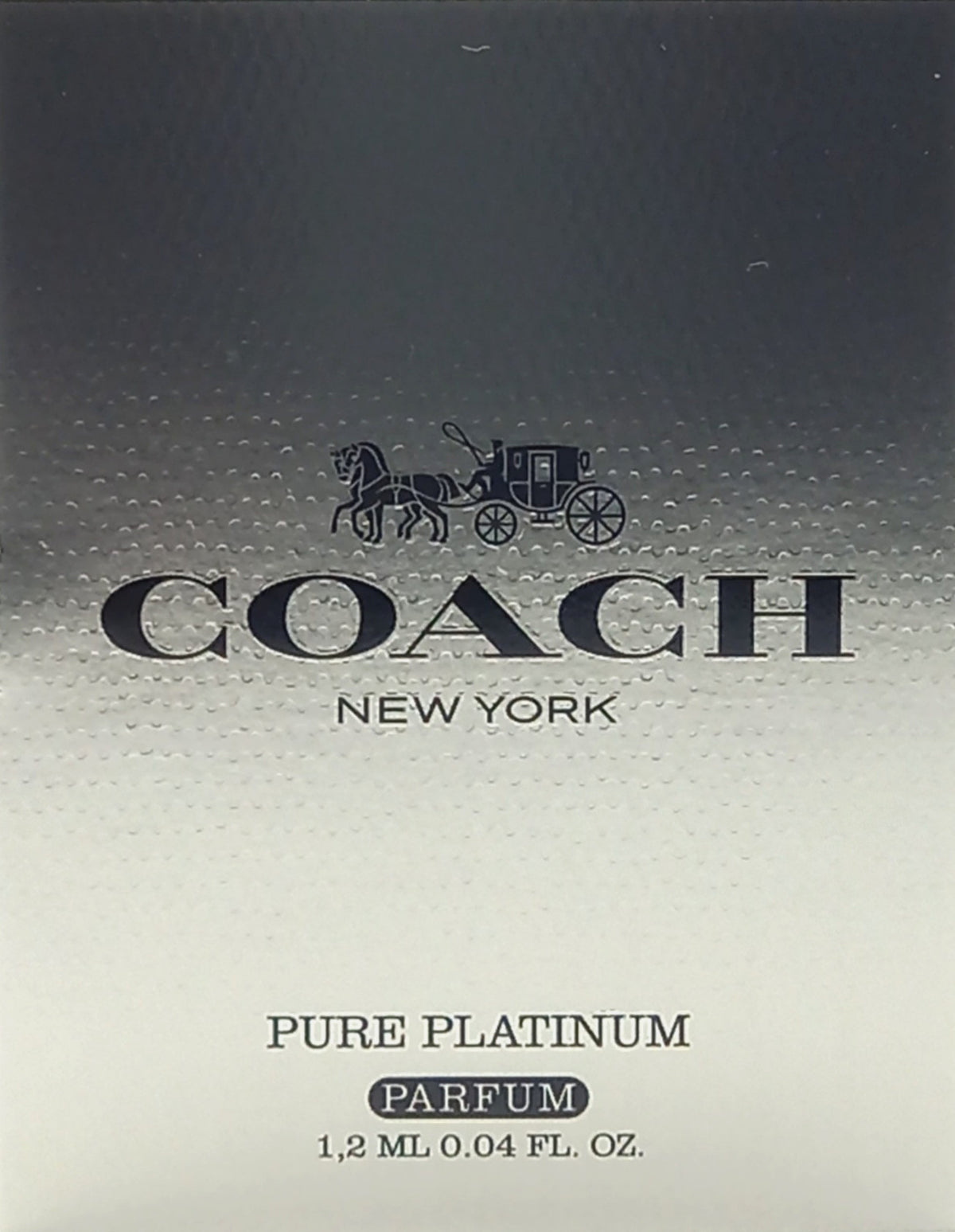 COACH PURE PLATINUM PARFUM VIAL SPRAY FOR MEN 0.04 Oz / 1.2 ml NEW TRAVEL SIZE!