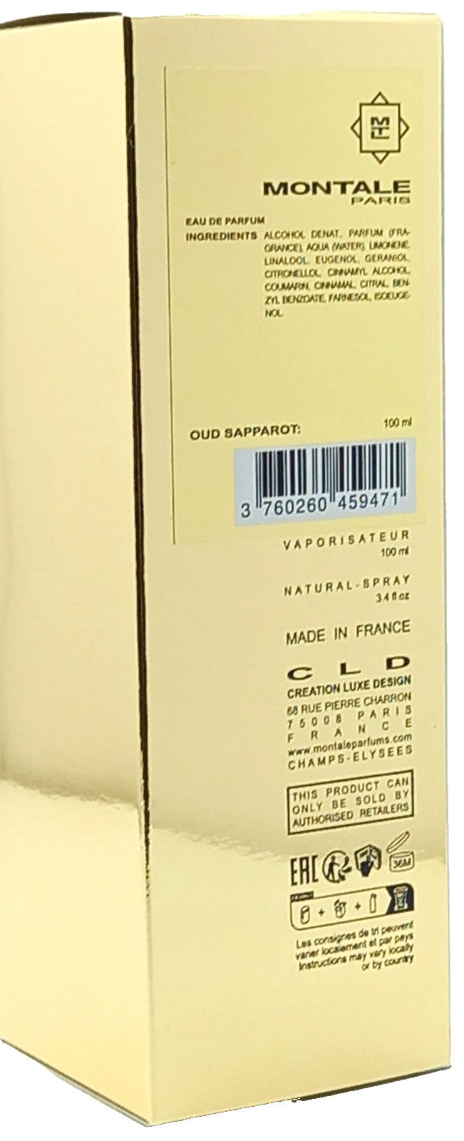 MONTALE OUD SAPPAROT EAU DE PARFUM SPRAY UNISEX 3.4 Oz / 100 ml BRAND NEW!!!